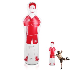 40 x 160 cm / 15.75 x 62.99 inches, inflatable football doll, goalkeeper doll, free kick defender, football training doll (red)