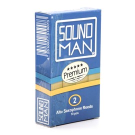 Soundman® Alto Saxophone Reeds - 10 Reeds for Saxophone - Box of 10 - Thickness 2.0