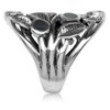 Silvershake Created Black Onyx Inlay 925 Sterling Silver Filigree Leaf