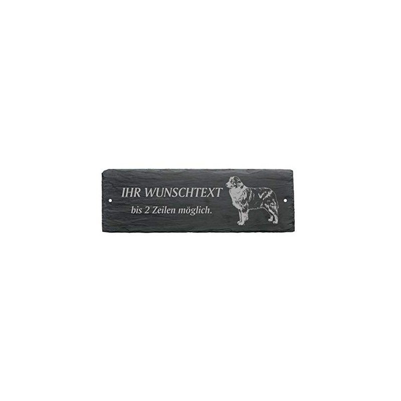 Australian Shepherd Sign Made of Slate Engraving with Desired Text