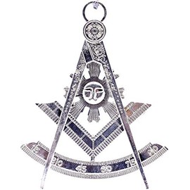 DEURA Past Master MASON Masonic Collar Jewel SQUARE & COMPASS SILVER PLATED