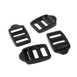CooBigo 25 Pack 1/2"(12mm) Webbing Plastic Ladder Lock Buckle Black for Backpack Straps #FLC490-12B