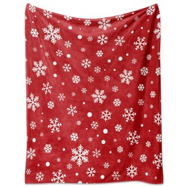 SERTAS Christmas Blanket Cuddly Blanket Christmas Fluffy Christmas Blanket Christmas Blanket Sofa Fleece Blanket Christmas Cuddly Blanket for Bed Sofa Bedroom Office (Red)