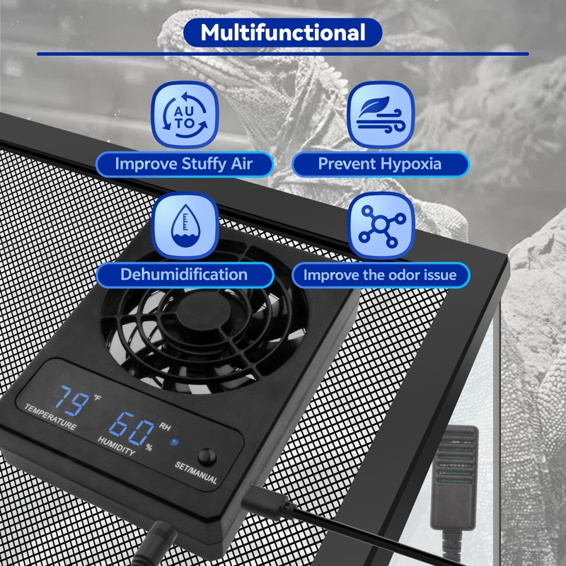 Dehumidifier for Rainforest Terrarium Vivarium,reptile tank fan,Ventilation Fan For Reptile