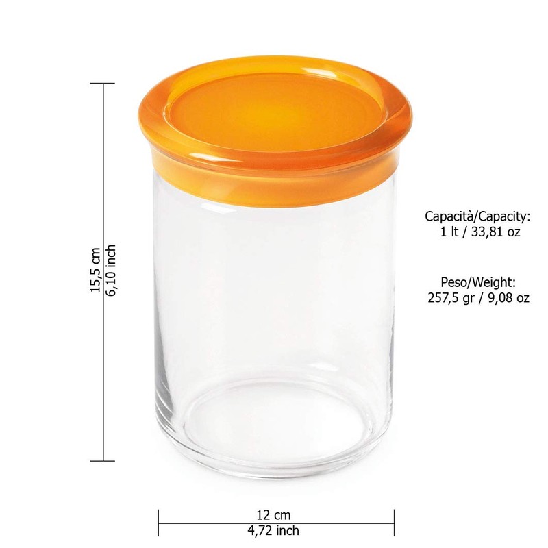 Omada Design jar in Plastic with a Plastic Closing Cap,