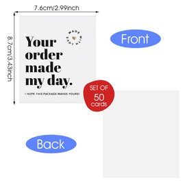 Nogeqi 50 Pcs Thank You Cards Bulk for Small Business,Thank You Business Cards,Small Thank You Notes,Small Business Supplies for Online Store Thanks Customers (Simple Style)