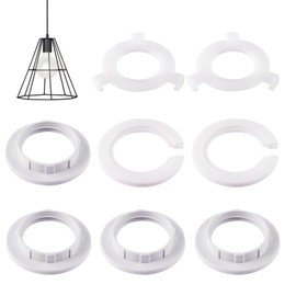 NAYAGOGO 8 Pack White Lamp Shade Reducer Ring Set -3 Sizes - 2 x E27 to E14 Lampshade Reducer Ring, 2 x E27 to E14 Lamp Shade Ring Converter, 4 x E14 Screw Collar Ring (Inner Diameter: 29 mm)