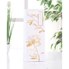 UK Greetings | Bottle Bag - From The Camden Collection | Party/Gift Bag | Birthdays/Weddings/Christmas | Foil Floral Design | 13.3 x 32.7 x 8.3cm