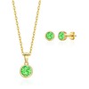 Philip Jones Gold Plated August (Peridot) Birthstone Necklace & Earrings