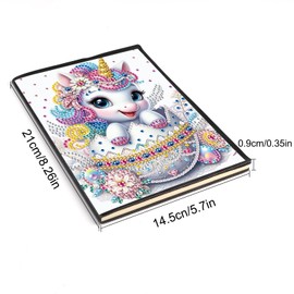 DCIDBEI 2 Pack A5 Diamond Painting Notebooks Unicorn Pterosaur Blank Diamond Painting Notebook Set of 2 Dinosaur Diamond Painting Pictures Adult Notebook Sketchbook A5 Diamond Painting