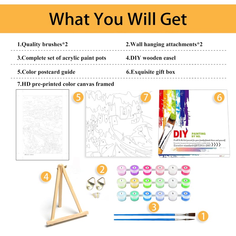 Mowana Paint by Numbers Kit for Adults Framed Canvas -