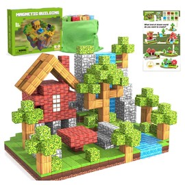 Magnetic Blocks 100PCS Magnetic Tiles Building Blocks, Build Forest World Set, Toys for Kids Boys Girls Ages 8+ Easter Christmas Birthday Gifts