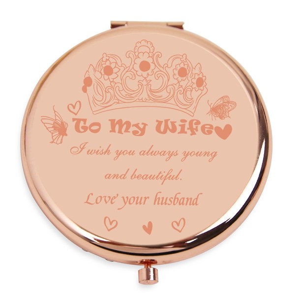 Ximruyuv Small Travel Mirror, Round 2.6” Blessing Style Double Sided