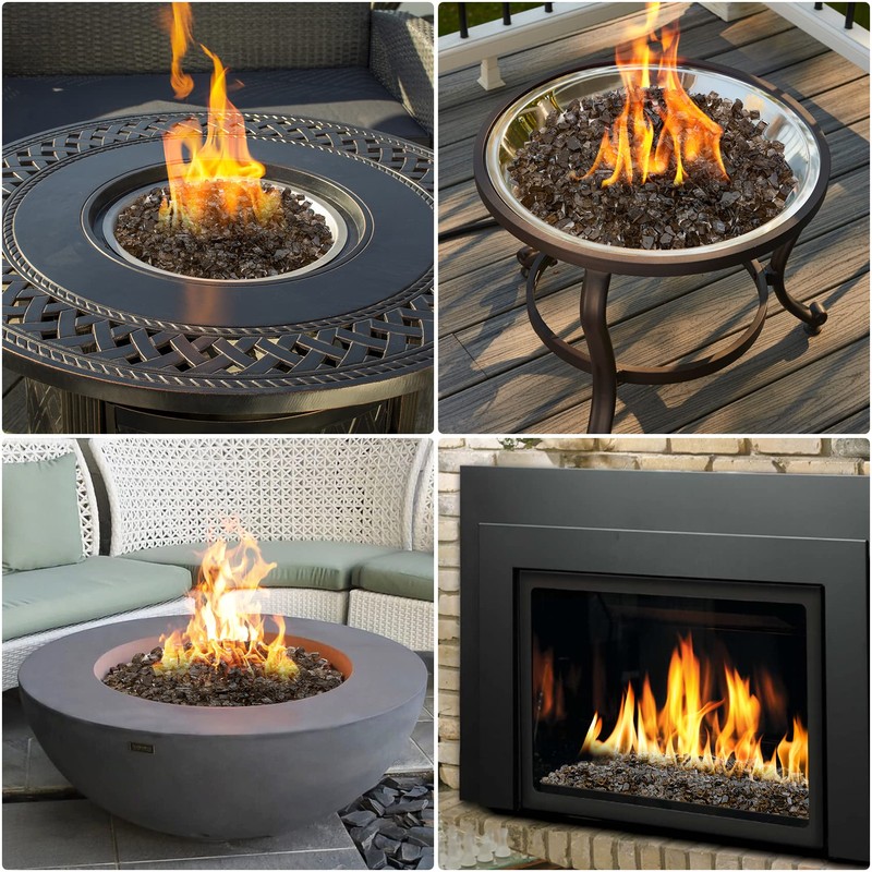 onlyfire 10 lbs Fire Glass for Propane Fire Pit, 1/2-Inch