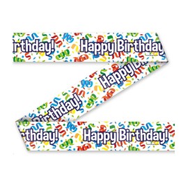 PD-Party 7033044 Party Decoration Tape | Festive | Party Celebration - Happy Birthday, 1200 cm Length x 9 cm Width x 0.1 cm Height