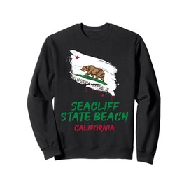 Seacliff State Beach California Paint Splatter Flag Vacation Sweatshirt