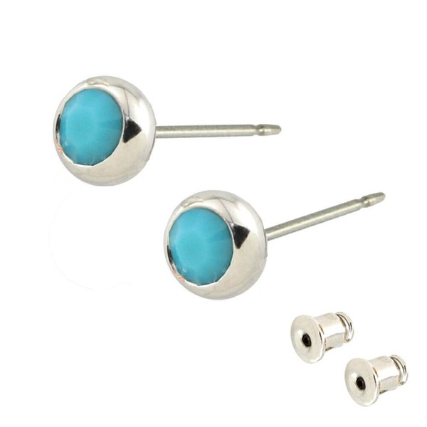 Jewelry Shop M Earrings, Color Stone, 1 Birthstone, Hypoallergenic Metal,