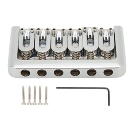 76mm Fixed Hardtail Guitar Bridge U Shaped String Spacing Roller Bridge Saddle for Electric GuitarSilver