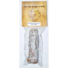 4" White Sage & Lavender smudge stick