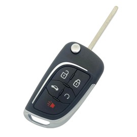 Upgraded Modified Key Fob Case Replacement for Chevy Cruze Camaro Impala Equinox GMC Terrain Buick Regal Lacrosse 2010 2011 2012 2013 2014 2015 2016 2017 Keyless Entry Car Key Fob Shell (5 Buttons)