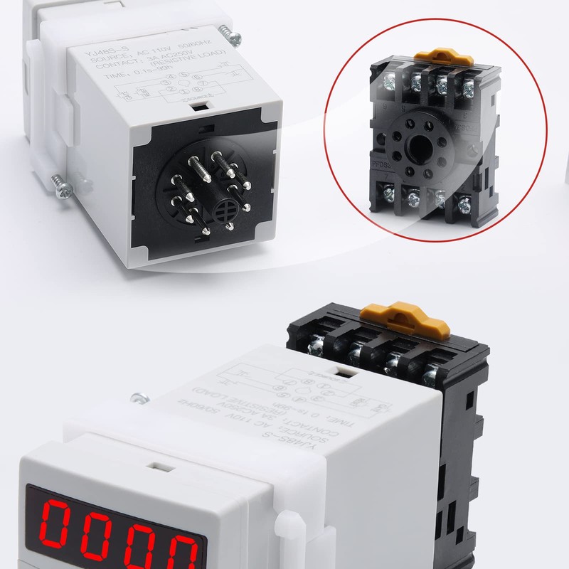 APIELE 110V AC Timer Relay Digital Display 0.1S-99H Delay Time