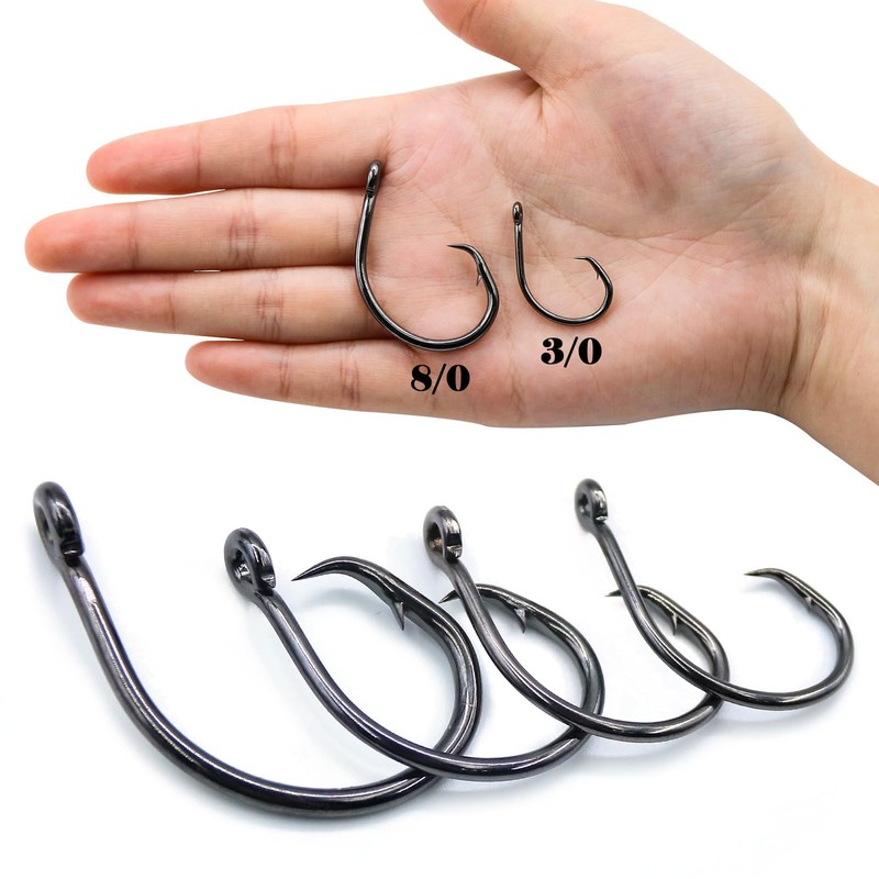 9KM DWLIFE Circle Hooks, Saltwater 25pcs/pack, Hook with Inline Barb,