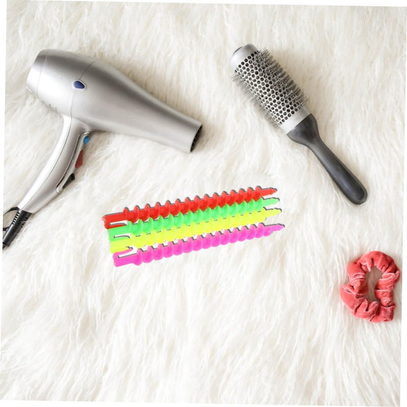SAFIGLE 26pcs Spiral Hair Curlers Perm Rods for Flexible Styling