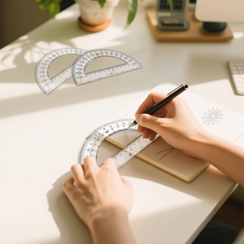 30PCS Clear Plastic Student Math Protractor 6-Inch Long 180 Degree