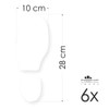 Decooo.be 6 Footprints of Steps (Shoe Prints) Wall Sticker (White)