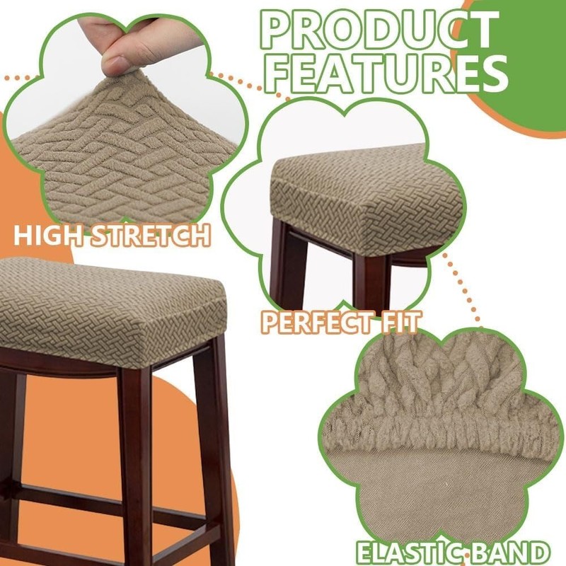 Stool Covers Rectangle 2/4 Pack, Stretch Rectangle Bar Stool Covers