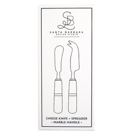Santa Barbara Design Studio Cheese Knives - Gift Boxed Stainless Steel Knife & Spreader, 2-Piece, Marble Handle