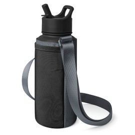 Simple Modern Water Bottle Sling Bag with Adjustable Strap and Pocket | Bottle Holder for Walking, Hiking and School | Adventure Sling | Medium | Slate