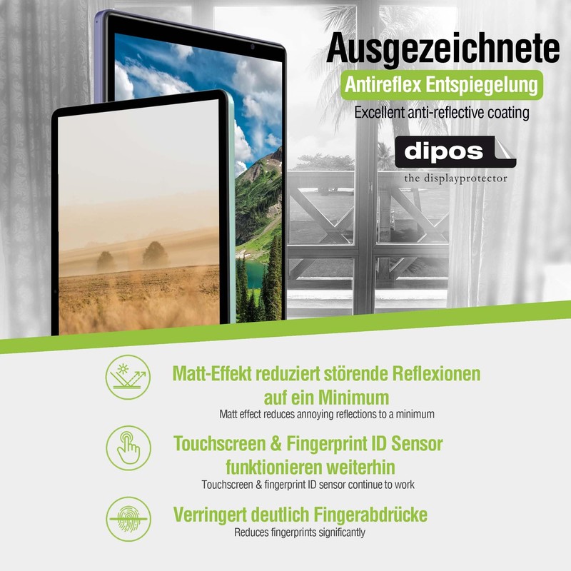 dipos I 2x Matte Screen Protectors for Sebbe S22 10.1