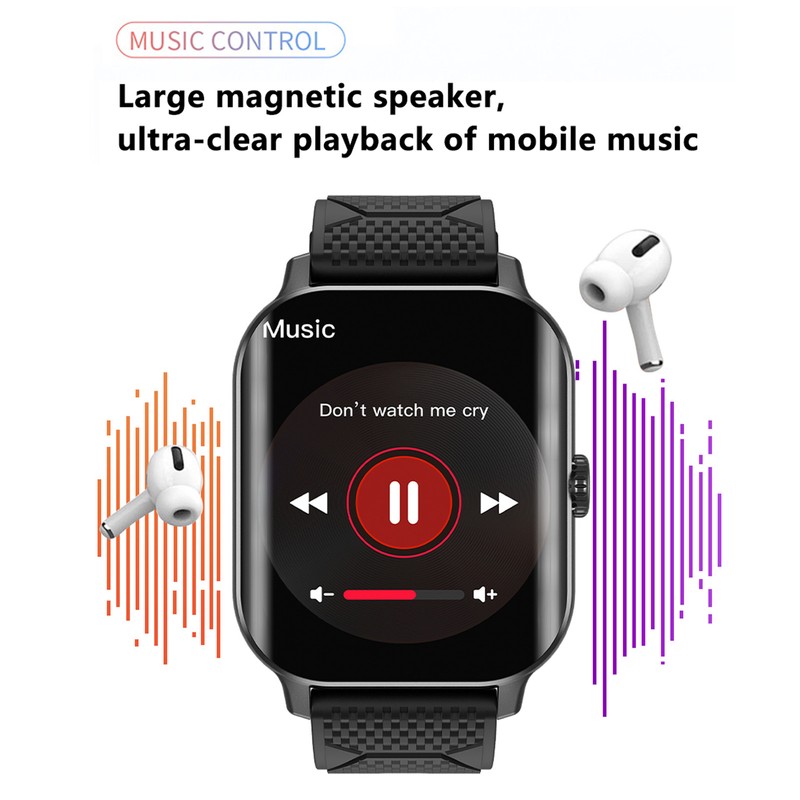 2.02in Curved Screen Smart Watch Blood Glucose Measure Health Monitor