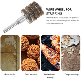 GLEAVI Electric Wire Brush Drill Sanding Attachment Wire Wheel for Stripping Wire Brush for Drill Rust Removal Drill Attachment Power Drill Parts Accessories Metal Clean Steel Spare Parts