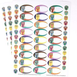 81 Cute Owl Poly Weatherproof Kitchen Freezer or Aromatherapy Bottle Lip Balm Tube Oval Labels by Rivertree Life
