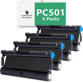 YUANQIMM 4-Pack Compatible with Brother PC501 Fax Cartridge, Black, 150 Sheets