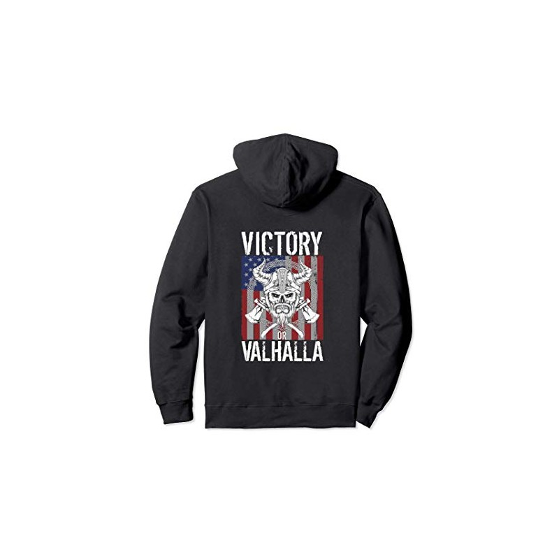 Victory or Valhalla American Flag Image Pullover Hoodie