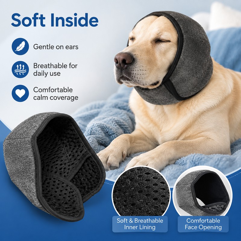 Waterproof Dog Ear Muffs for Grooming & Swimming – Noise-Reducing
