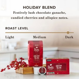 Peet's Coffee, Dark Roast Ground Coffee - Holiday Blend 10 Ounce Bag