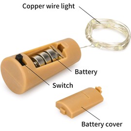 10 Pack 20 LED Wine Bottle Cork Lights Mini Fairy String Lights Copper Wire, Battery Operated Starry Lights for DIY, Festival, Wedding, Party, Indoor, Outdoor Decoration (Multi-colored)