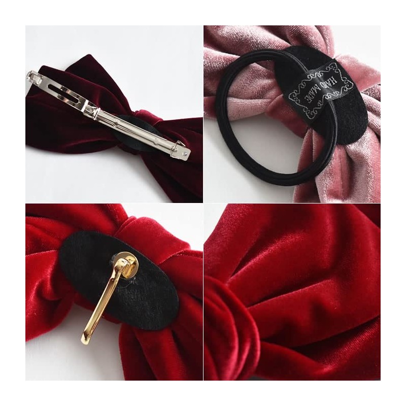 Women's Velour Ribbon Barrette, Large, Cute, Stylish, Hair Accessory, 03.