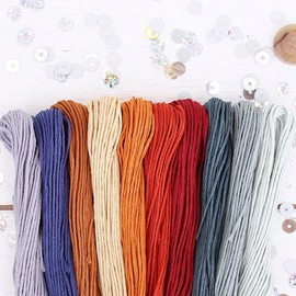 ThreadArt Premium Egyptian Long Fiber Cotton Embroidery Floss Thread Kit in Autumn Harvest Colors - Six Strand Set for Hand Embroidery, Friendship Bracelets, Cross Stitch and Crafts