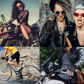 PU Faux Leather Half Finger Gloves for Men, Women, Teens - Outdoor Sports Driving Half Finger Gloves