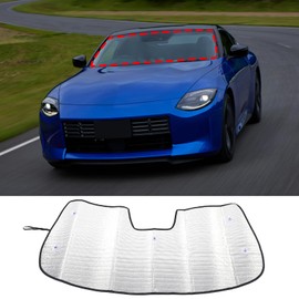 Daeiclru Car Windshield Sunshade Compatible with Nissan 400z, Foldable UV Ray Reflector, Front Window Sun Shade Visor Shield Shade, Keeps Vehicle Cool