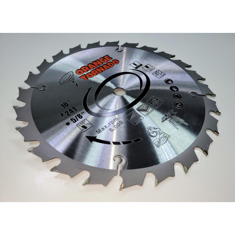 ORANGE TORNADO 10" 24 Carbide Tooth Ripping Blade FTG…