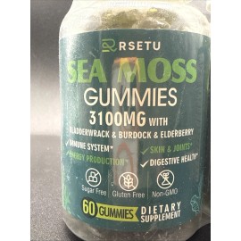 RSETU 2x RSETU Sea Moss Gummies 3100MG 60 Ct  Each Exp 04/27
