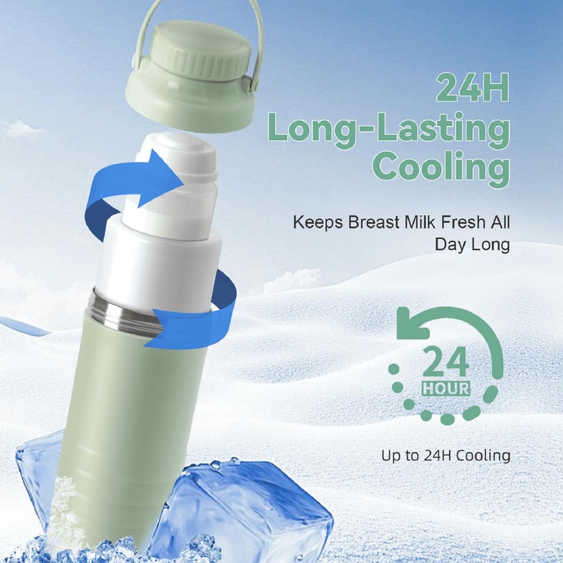 Portable Breast Milk Cooler Bottle, 22oz Capacity Breastmilk Chiller for