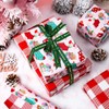 Merture Reversible Christmas Wrapping Paper Roll - Mini Roll -