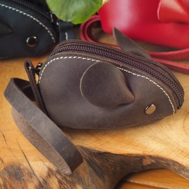 BAWAKO Leather Coin Purse - Key Bag Coin Purse Coin Purse Small Purse Coin Purse Coin Purse Coin Purse Coin Purse, dark brown, Contemporary